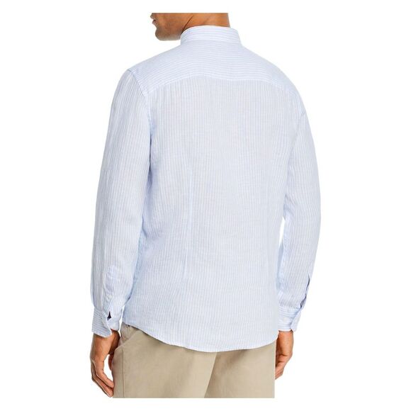 The Mens store Mens Light Blue Striped Long Sleeve Classic Button Down Shirt XL - Picture 2 of 2